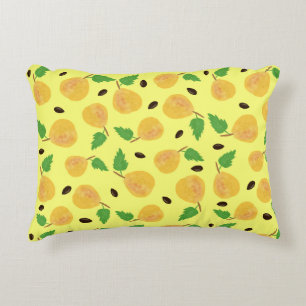 Golden Pears Collection Yellow Bright Decorative Cushion