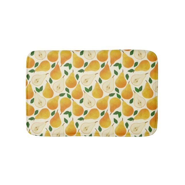 Golden Pears Pattern Bath Mat (Front)