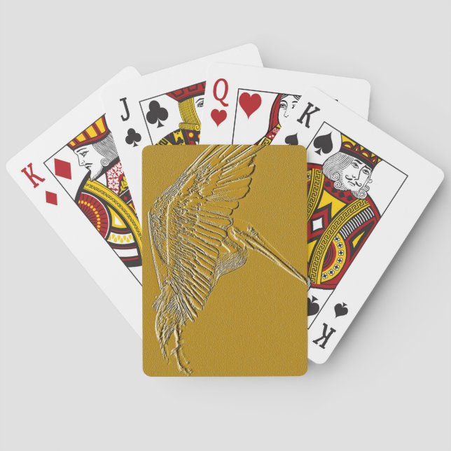 Golden Pelicans_ Playing Cards (Back)