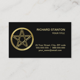 Golden pentagram business card