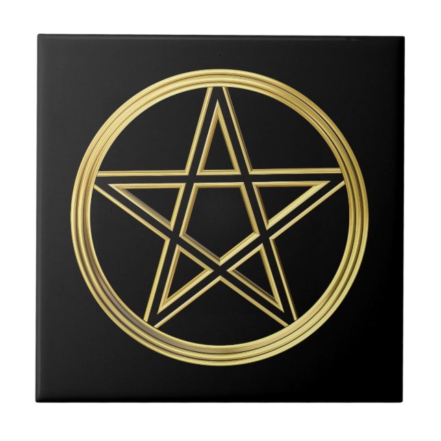 Golden pentagram ceramic tile (Front)