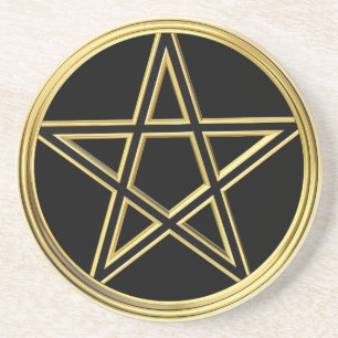 Golden pentagram coaster