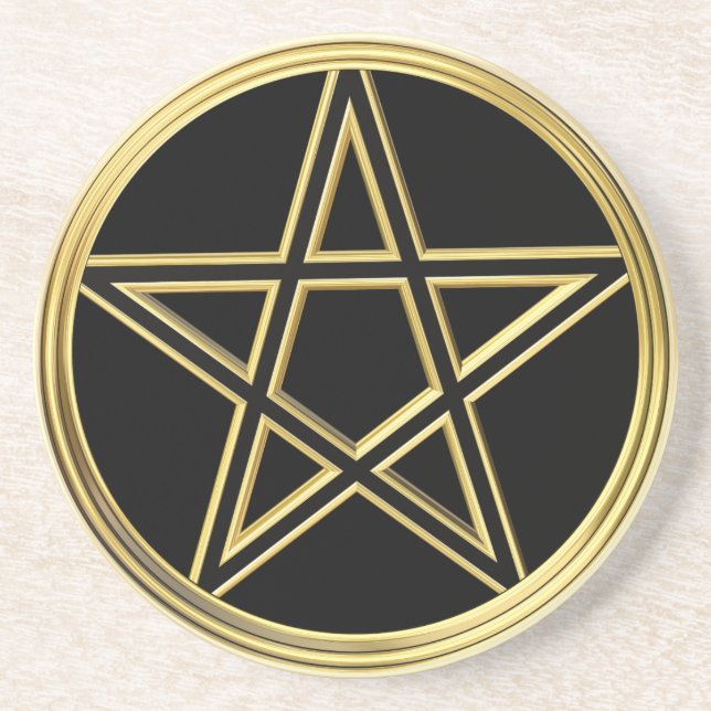 Golden pentagram coaster (Front)