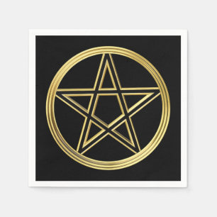 Golden pentagram napkin