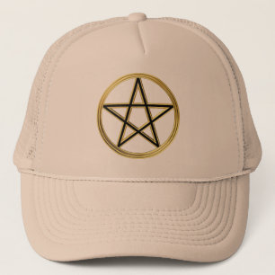 Golden pentagram trucker hat