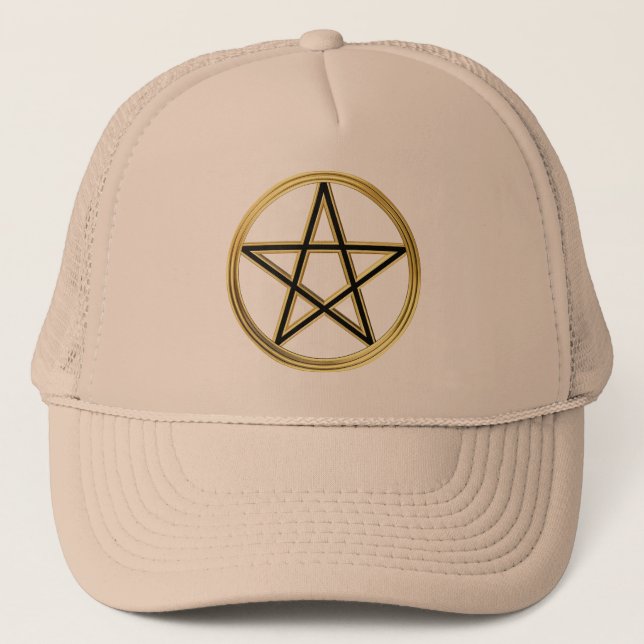 Golden pentagram trucker hat (Front)