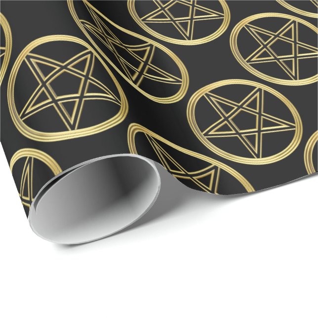 Golden pentagram wrapping paper (Roll Corner)