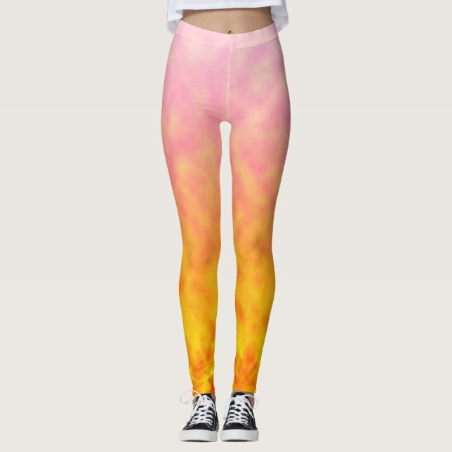Golden Petal Mirage Leggings (Front)