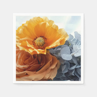 Golden Petals and Grey Foliage Napkin