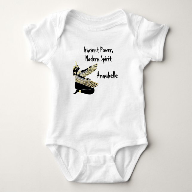 Golden Pharaoh’s Blessing: Ancient Egyptian Art Baby Bodysuit (Front)