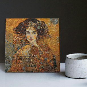 Golden Phase Gustav Klimt Mosaic Edwardian Woman C Ceramic Tile