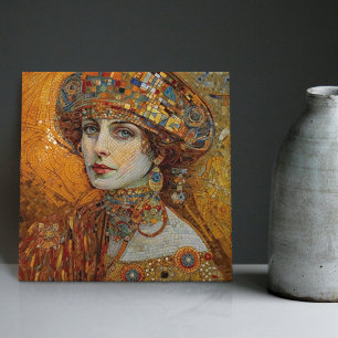 Golden Phase Gustav Klimt Mosaic Edwardian Woman C Ceramic Tile