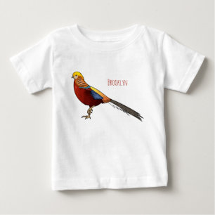 Golden pheasant bird cartoon illustration baby T-Shirt