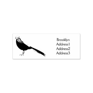 Golden pheasant bird cartoon illustration rubber stamp