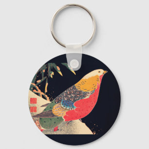 Golden Pheasant in the Snow by Ito Jakuchu Key Ring