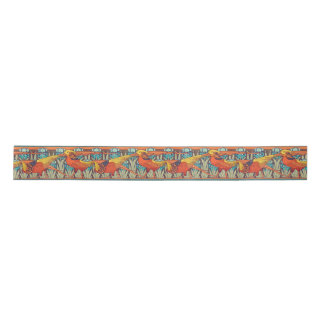 Golden Pheasant Retro Satin Ribbon