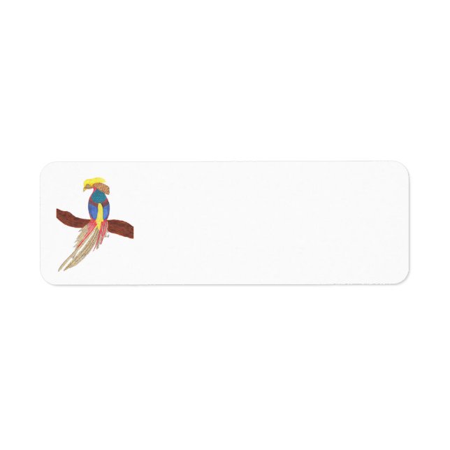 GOLDEN PHEASANT RETURN ADDRESS LABEL (Front)