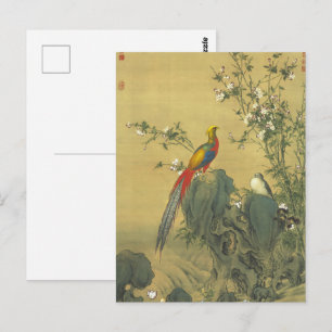 Golden Pheasants in Spring, Ancient Chinese Art Postcard