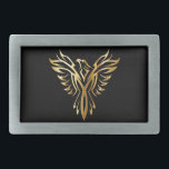 Golden Phoenix Belt Buckle<br><div class="desc">A great belt buckle for any man. This buckle features a black background with a gold silhouette of a Phoenix with it's wings spread wide.</div>