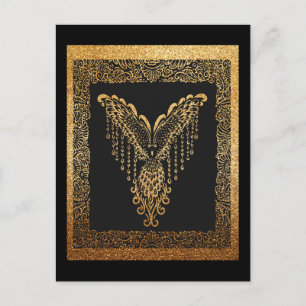Golden Phoenix Elegance Postcard