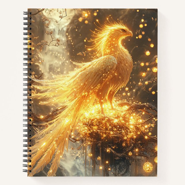Golden Phoenix Rising Notebook (Front)