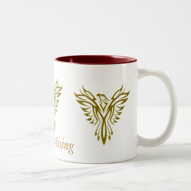 Golden Phoenix Rising two tone mug (Right)