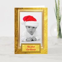 Golden Photo Frame vertical IV + your photo & text
