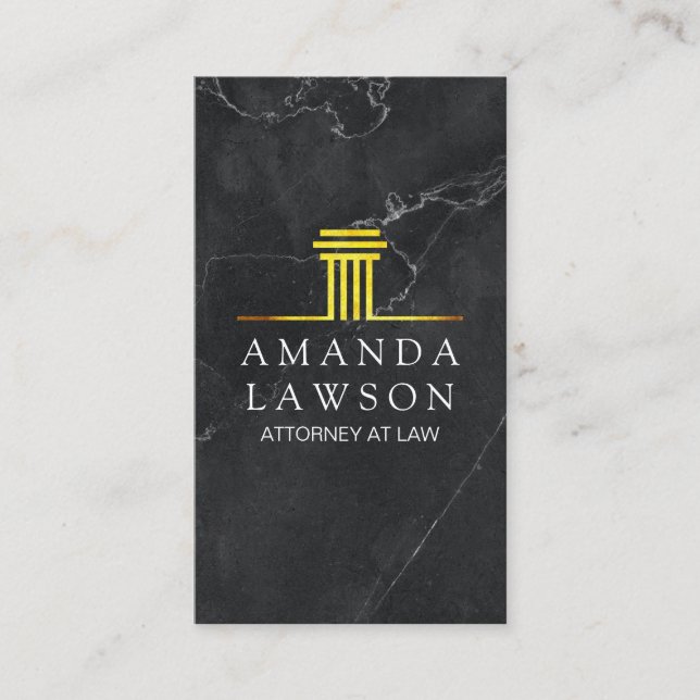 Golden Pillar | Black Marble | Executive Appointment Card (Front)