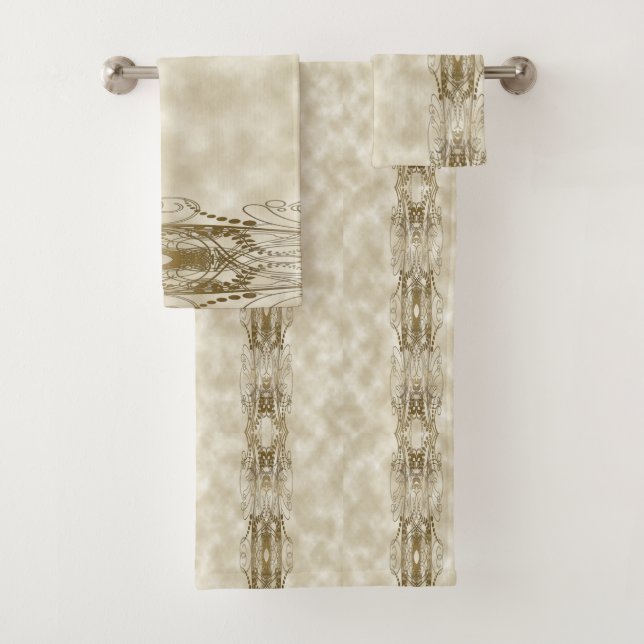 Golden Pillars Bath Towel Set (Insitu)