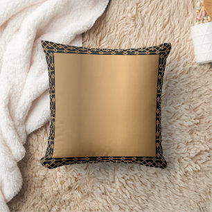 Golden Pillow with Black Trim