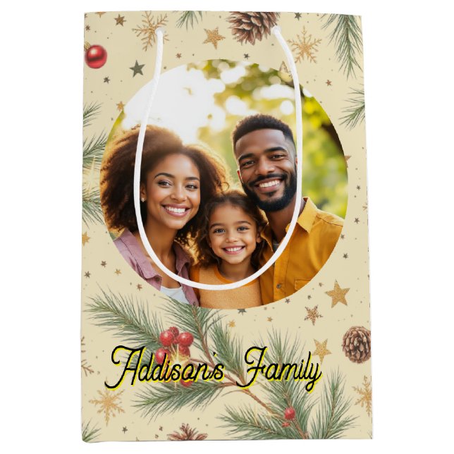 Golden Pine Frame Medium Gift Bag (Front)