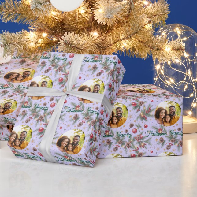 Golden Pine Frame Wrapping Paper (Holidays)