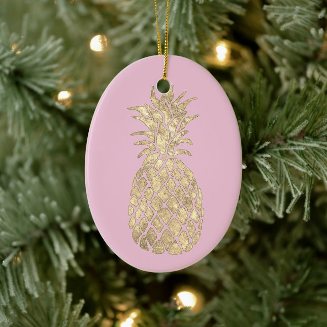 golden pineapple ceramic ornament (Tree)