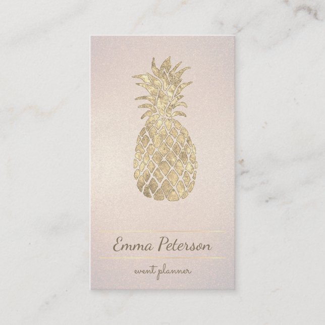 golden pineapple design business card (Front)