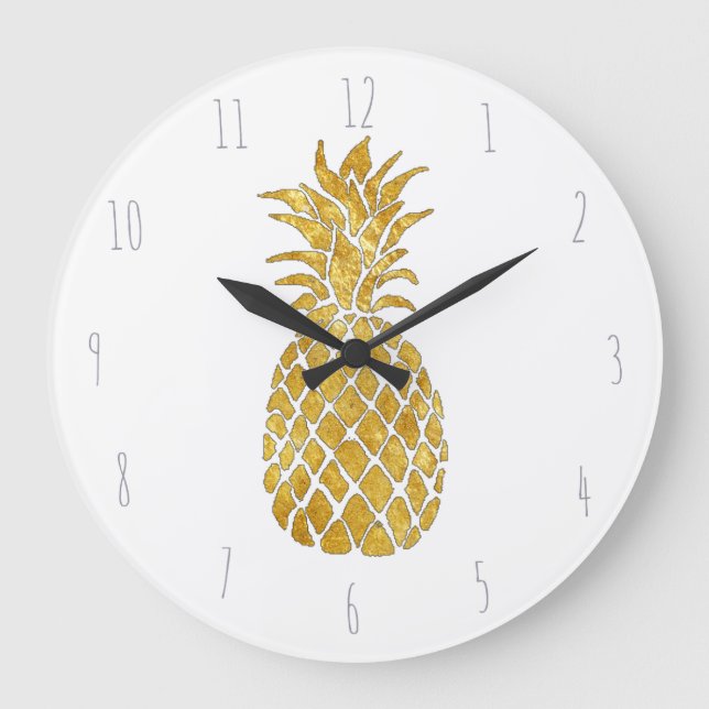 golden pineapple large clock (Front)