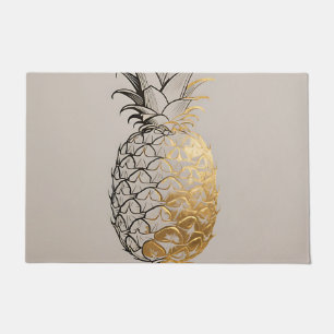 Golden Pineapple Line Art Doormat