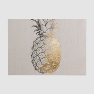 Golden Pineapple Line Art Tissue Paper