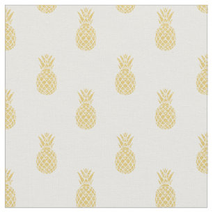 Golden Pineapple Pattern Cotton Fabric