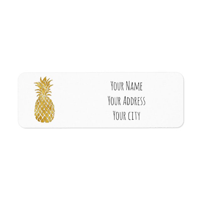 golden pineapple return address label (Front)