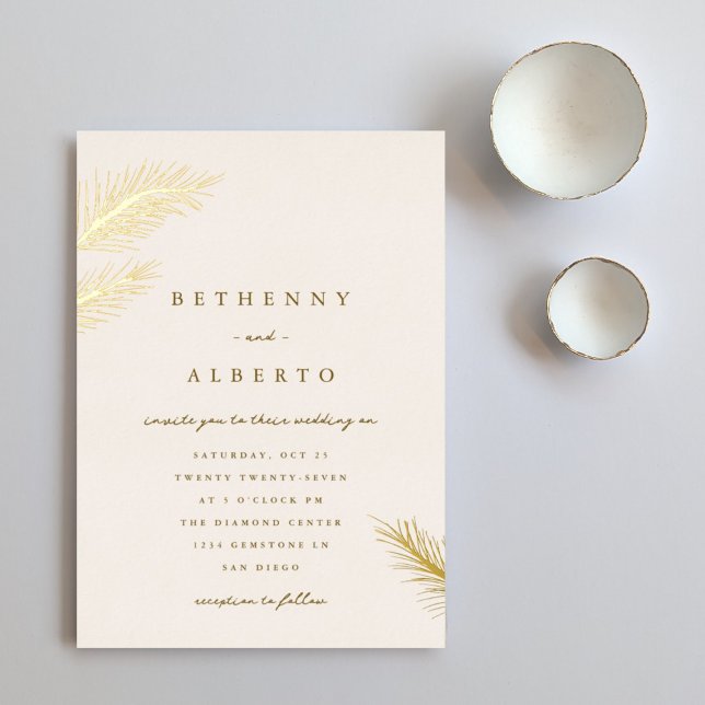 Golden Pines Foil Invitation (Creator Uploaded)