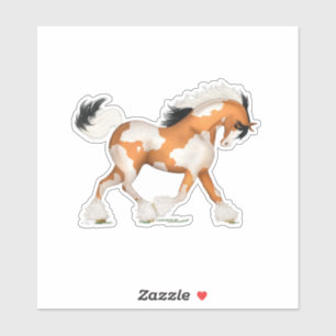 Golden Pinto Gypsy Horse Overo Equestrian