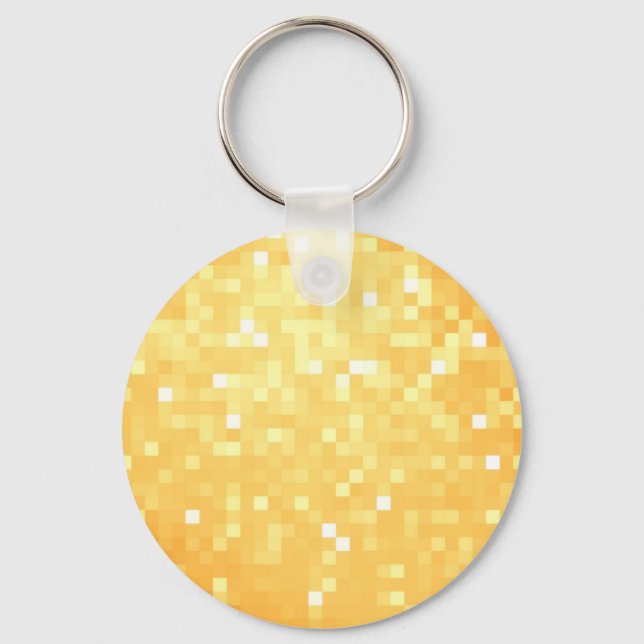 Golden Pixel Sparkle Key Ring (Front)