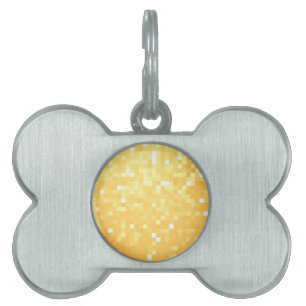 Golden Pixel Sparkle Pet Tag