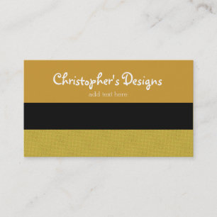 Golden Plaid with Black and Pumpkin Business Card