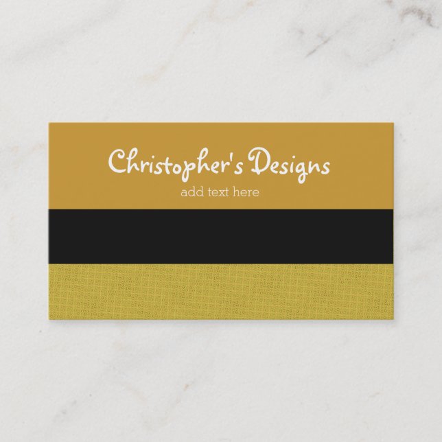 Golden Plaid with Black and Pumpkin Business Card (Front)