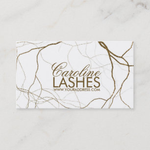 Golden Plant Roots Eyelash Makeup White Card