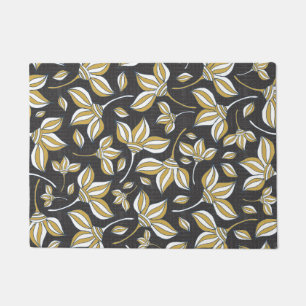 Golden plants with abstract details doormat