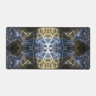 Golden Plasma Sacred Geometry Fractal Art Desk Mat