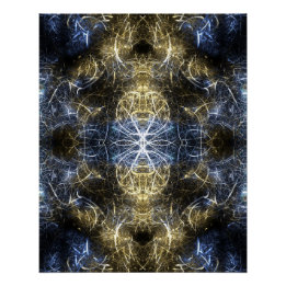 Golden Plasma Sacred Geometry Fractal Art Poster