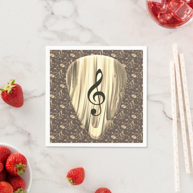 Golden  Plectron – Stylish design for music lover Napkin (Insitu)